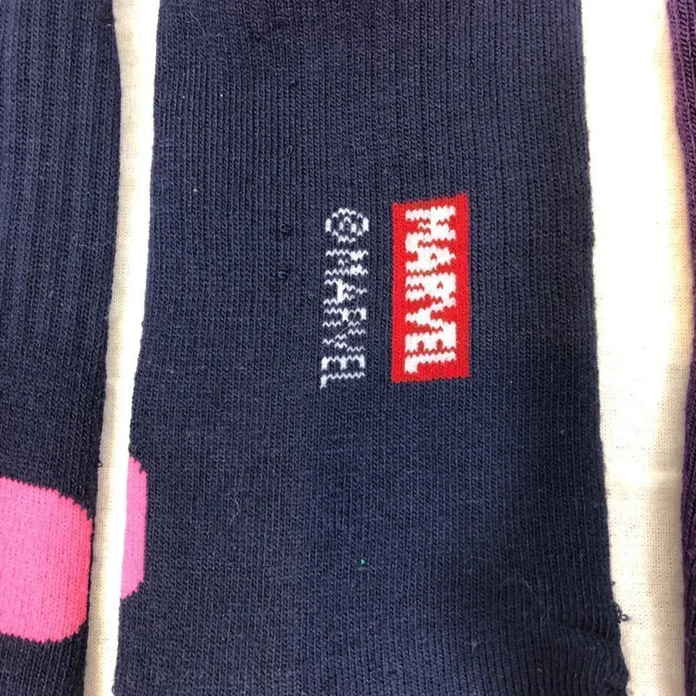 NWOT Two Pairs‎ Girls Super Hero Socks Large